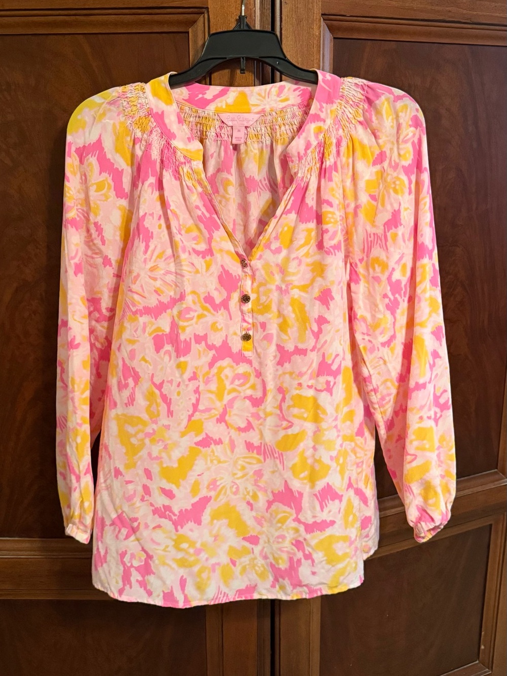 Lilly Pulitzer 100% Silk Blouse Top Medium